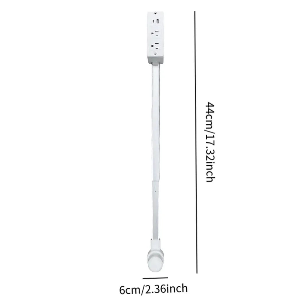 Modern 180° Adjustable Electrical Outlet Extender with USB-C & USB-A Ports – Sleek Rotating Power Strip Adapter with Phone Holder