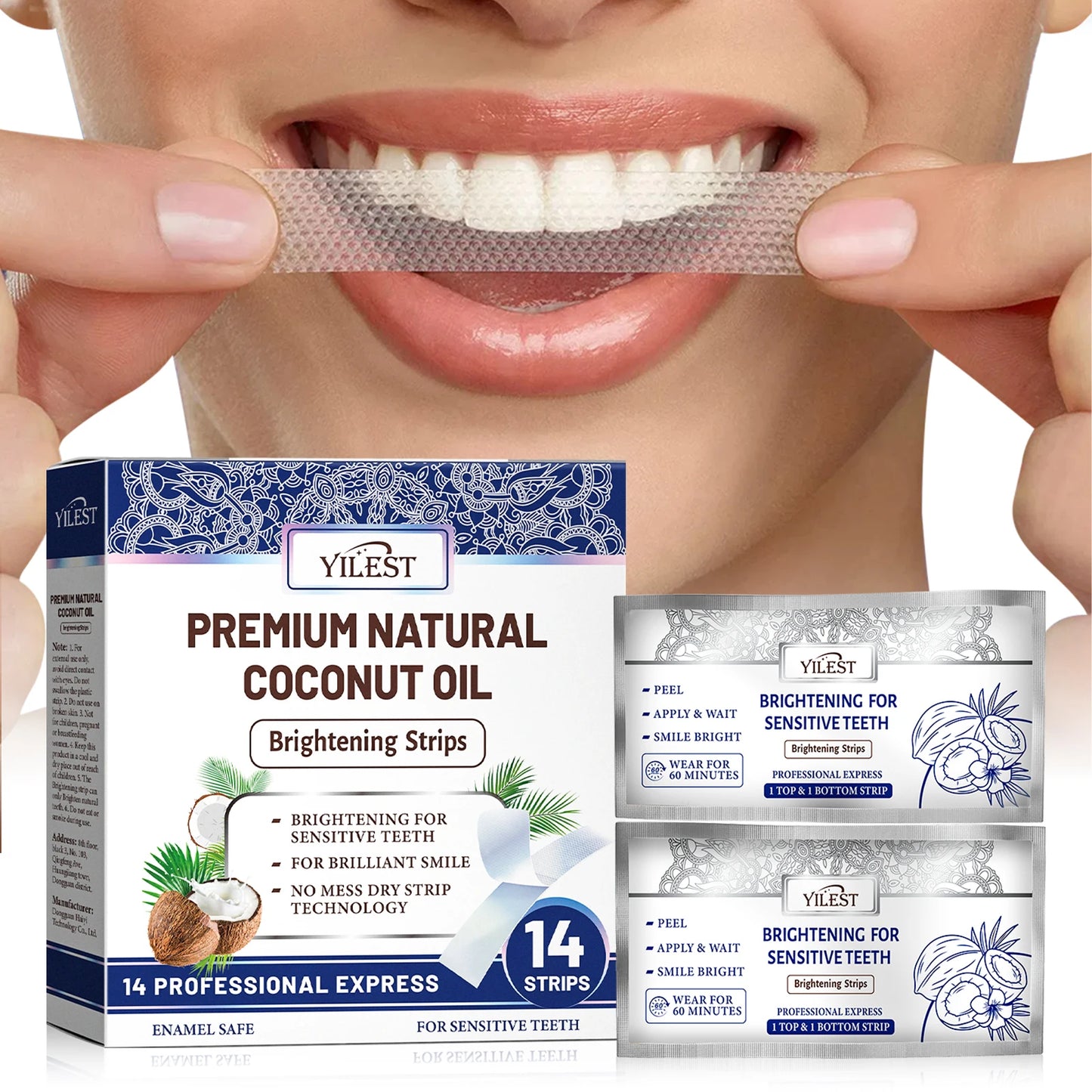 YILEST Luxury Natural Teeth Whitening Strips – 14-Piece Premium Brightening Treatment