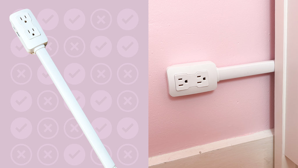 Modern 180° Adjustable Electrical Outlet Extender with USB-C & USB-A Ports – Sleek Rotating Power Strip Adapter with Phone Holder