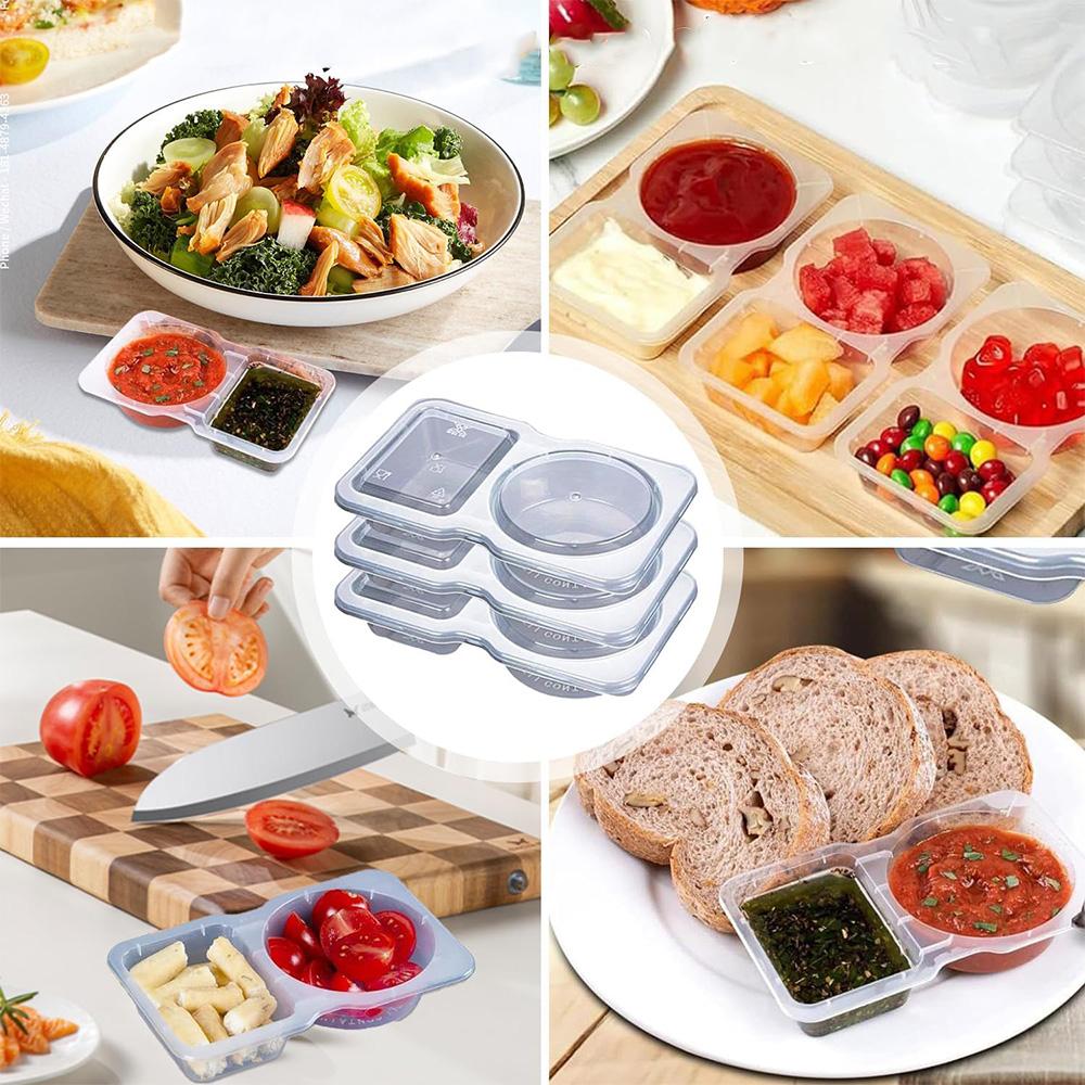 Premium Double-Compartment Snack Containers – 20-Piece Reusable, Leak-Proof & Eco-Luxe Storage Set