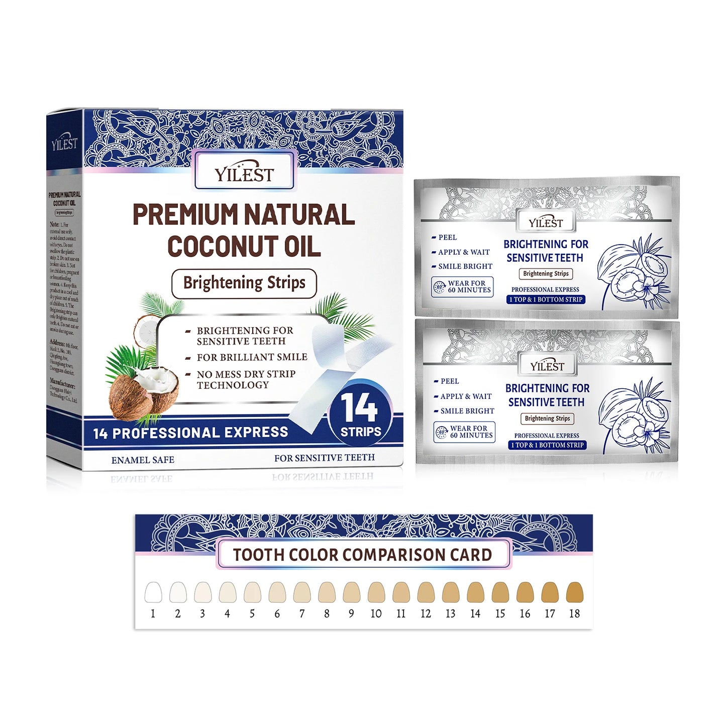 YILEST Luxury Natural Teeth Whitening Strips – 14-Piece Premium Brightening Treatment