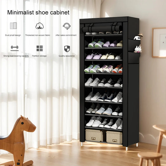 10-Layer Shoe Rack Organizer – Dustproof Shoe Storage for Home & Dorm Use